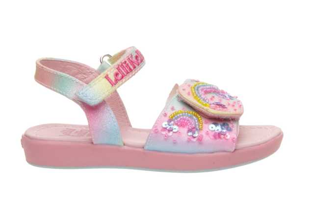 SANDALIA NIÑA LELLI KELLY EN GLITTER CON DOBLE VELCRO