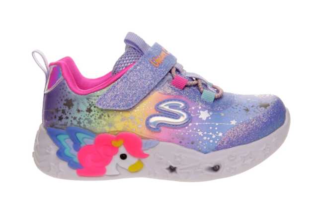 DEPORTIVO NIÑA METALIZADO SKECHERS CON LUCES Y VELCRO