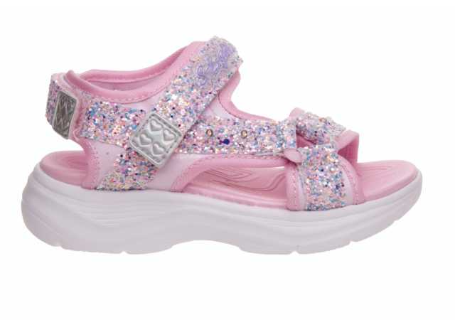 SANDALIA NIÑA SKECHERS EN GLITTER CON VELCRO Y LUCES