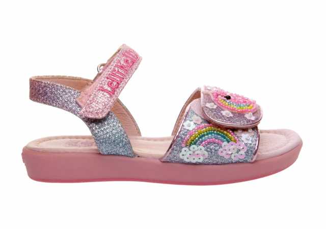 SANDALIA NIÑA LELLI KELLY EN GLITTER CON DOBLE VELCRO