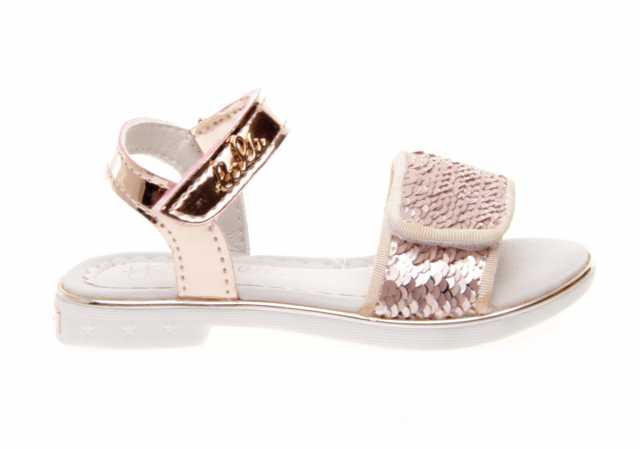 SANDALIA LULU NIÑA METALIZADA CON DOBLE VELCRO