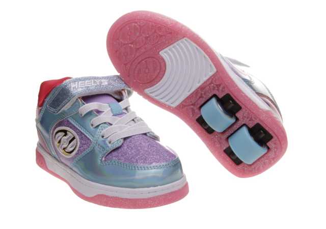 DEPORTIVO NIÑA HEELYS METALIZADO CON RUEDAS Y VELCRO