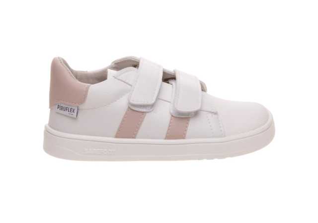 Deportivo Piruflex niña blanco y rosa con dos velcros | Suaves, ligeros y listos para su día a día