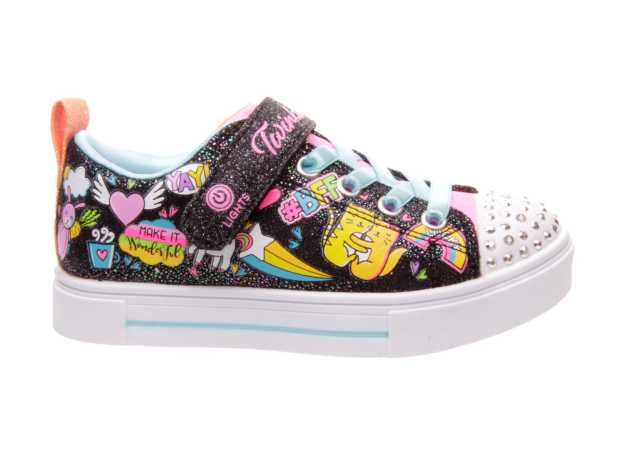 LONA SKECHERS NIÑA METALIZADA CON LUCES Y VELCRO