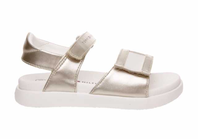 SANDALIA TOMMY METALIZADA CON DOBLE VELCRO