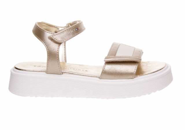 SANDALIA TOMMY METALIZADA CON DOBLE VELCRO
