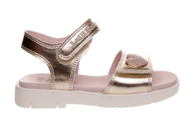 SANDALIA NIÑA LELLI KELLY EN GLITTER CON DOBLE VELCRO