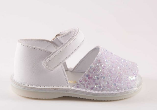 SANDALIA MENORQUINA GLITTER PRIMEROS PASOS CON VELCRO