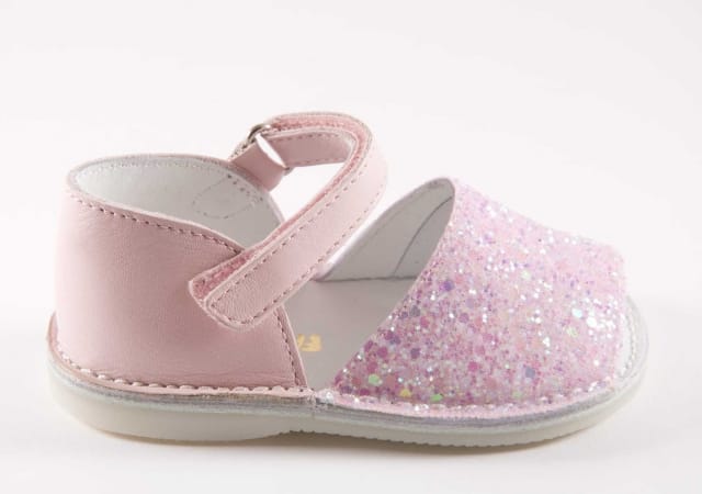 SANDALIA MENORQUINA GLITTER PRIMEROS PASOS CON VELCRO