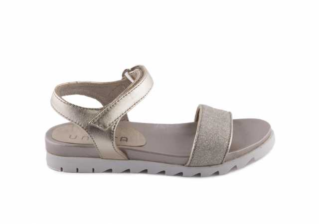 SANDALIA UNISA METALIZADA CON VELCRO