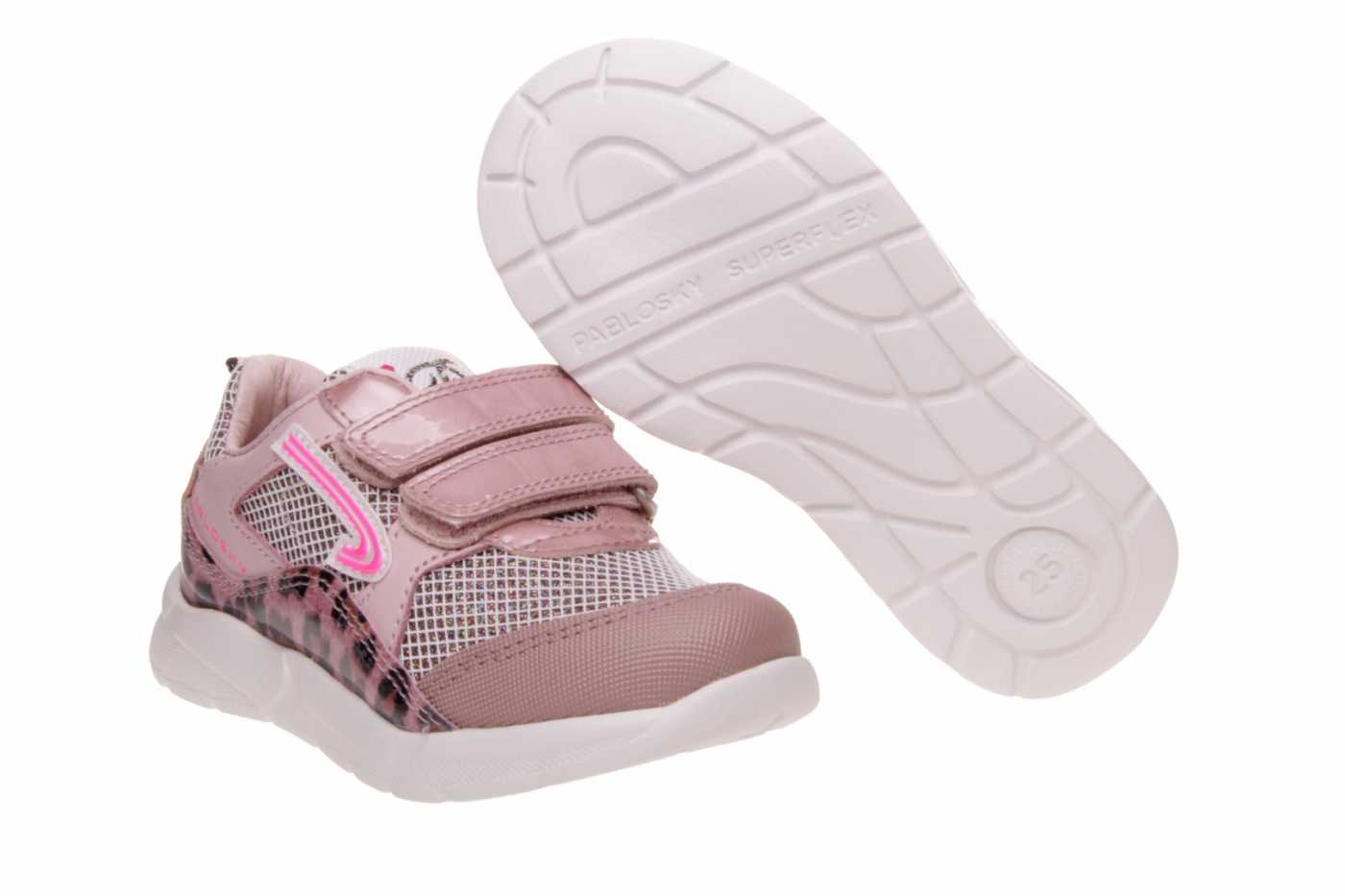 Zapatillas de lona con velcro para niñas Pablosky en color rosa con  gkutter. Color ROSA Talla 25