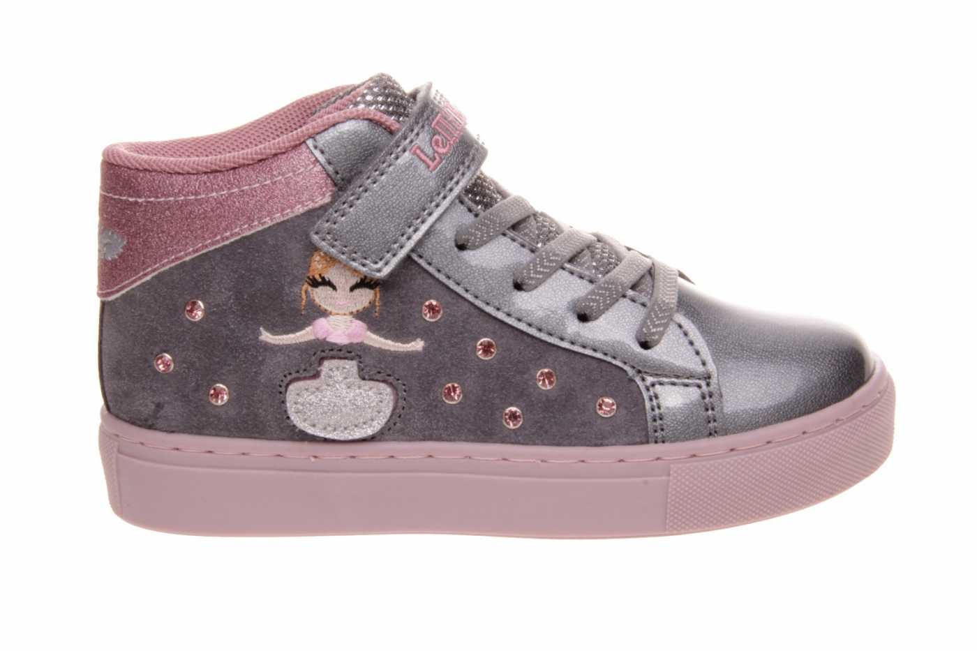 zapato LELLI KELLY para NIÑA estilo BOTINES-BOTA ALTA GRIS PIEL