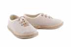 ZAPATILLAS INFANTILES DE LONA VERDE CON CORDONES Y SUELA DE YUTE