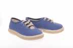 ZAPATILLAS INFANTILES DE LONA VERDE CON CORDONES Y SUELA DE YUTE