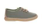 ZAPATILLAS INFANTILES DE LONA VERDE CON CORDONES Y SUELA DE YUTE