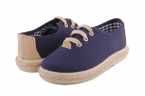 ZAPATILLAS INFANTILES DE LONA VERDE CON CORDONES Y SUELA DE YUTE