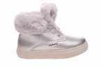 BOTA NIÑA VICTORIA EN SERRAJE  METALIZA DOCON CORDÓN