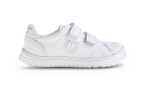 Zapatos deportivos barefoot Pablosky blancos  con doble velcro y puntera reforzada. Tallas 24-34