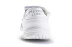 Zapatos deportivos barefoot Pablosky blancos  con doble velcro y puntera reforzada. Tallas 24-34