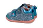 Botita azulón con doble velcro y estampado dorado  Garvalín 251304 (Tallas 20-25)