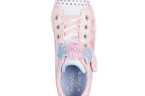 Skechers Twinkle Toes - Lona rosa con luces y detalles marinos
