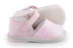SANDALIA MENORQUINA EN PIEL CON GLITTER Y VELCRO