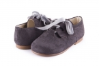 ZAPATO INGLES EN ANTE CON LAZO TERCIOPELO