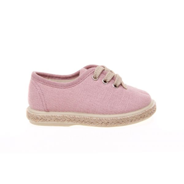 ZAPATILLAS INFANTILES DE LONA VERDE CON CORDONES Y SUELA DE YUTE