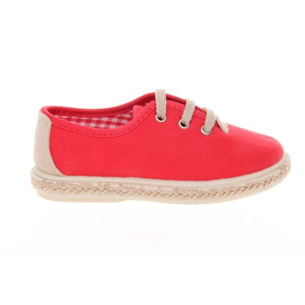 ZAPATILLAS INFANTILES DE LONA VERDE CON CORDONES Y SUELA DE YUTE