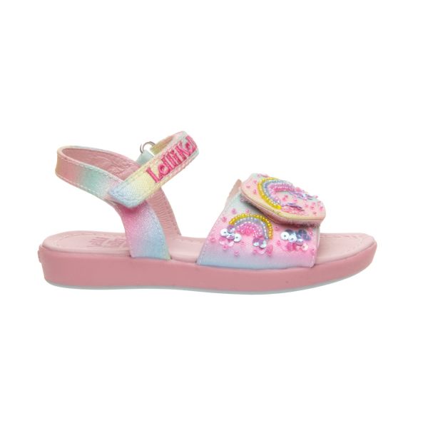 SANDALIA NIÑA LELLI KELLY EN GLITTER CON DOBLE VELCRO