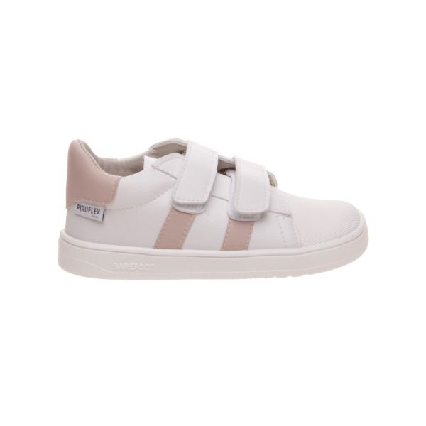 Deportivo Piruflex niña blanco y rosa con dos velcros | Suaves, ligeros y listos para su día a día