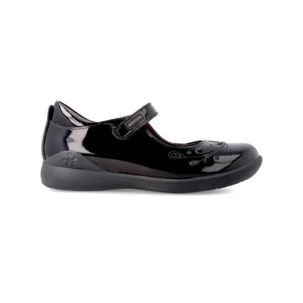 Merceditas colegiales de charol negro con velcro - Biomecanics 221280. Tallas 24 - 37