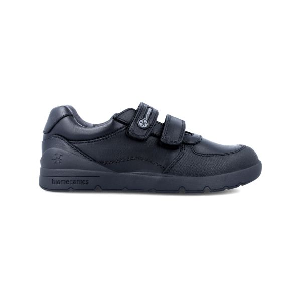Zapato colegial con velcro y puntera reforzada  Biomecanics 231016 en negro. Tallas 28–41