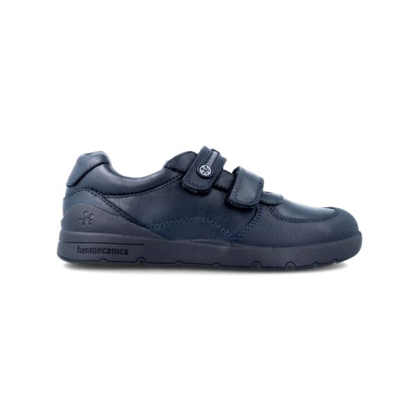 Zapato colegial con velcro y puntera reforzada  Biomecanics 231016 en azul marino. Tallas 28–41