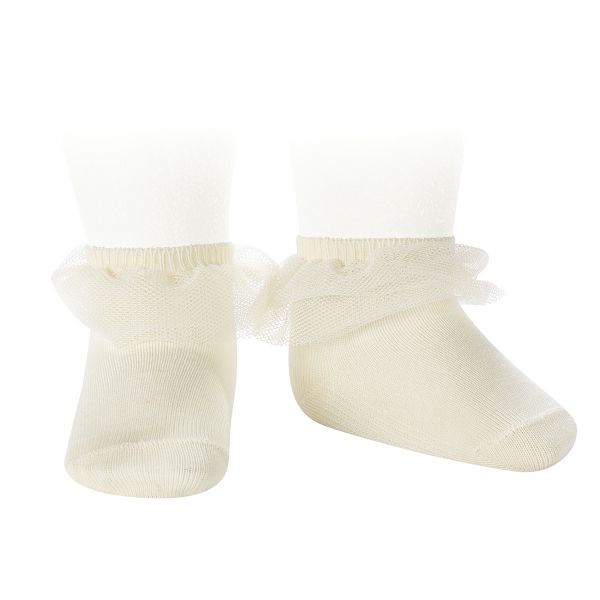 Calcetines para Bebé y Niña Cóndor con Volante de Tul – Elegancia y Dulzura