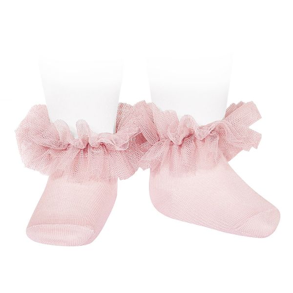 Calcetines para Bebé y Niña Cóndor con Volante de Tul – Elegancia y Dulzura