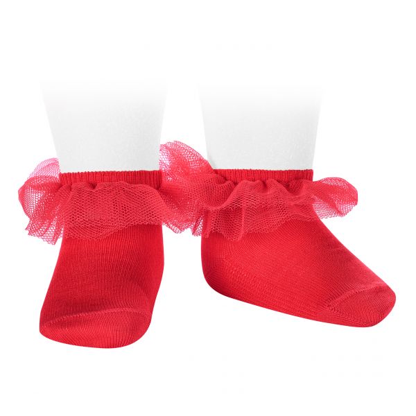 Calcetines para Bebé y Niña Cóndor con Volante de Tul – Elegancia y Dulzura