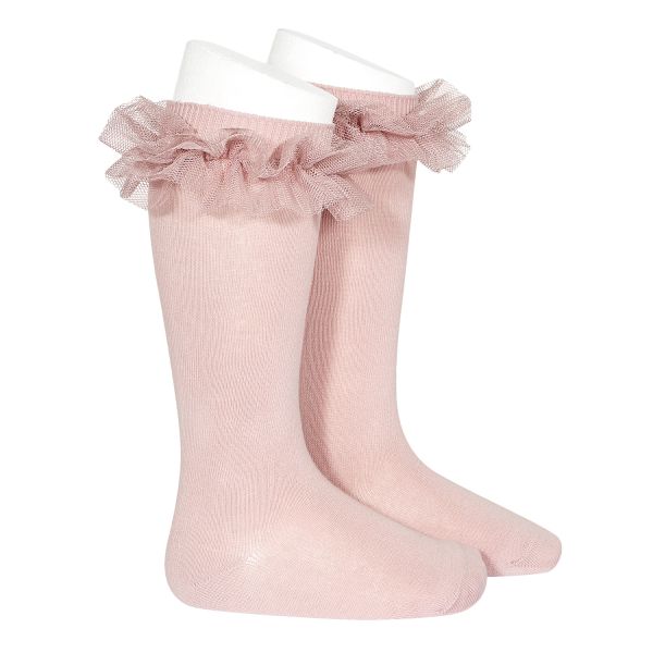 Calcetines Altos con Volante de Tul - Cóndor | Elegancia y Comodidad para Niñas
