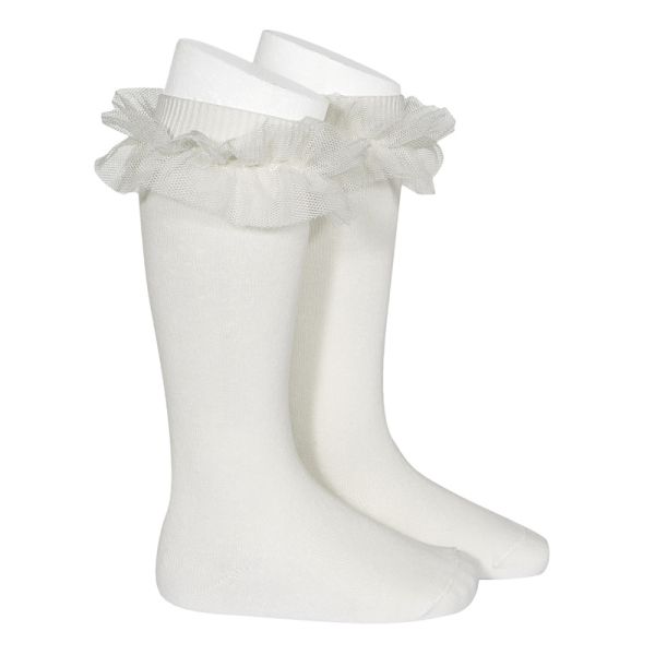 Calcetines Altos con Volante de Tul - Cóndor | Elegancia y Comodidad para Niñas