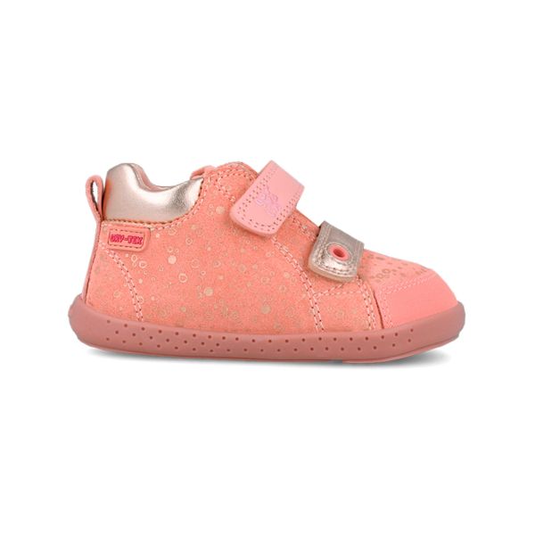Botita rosa con doble velcro y estampado dorado  Garvalín 251304 (Tallas 20-25)