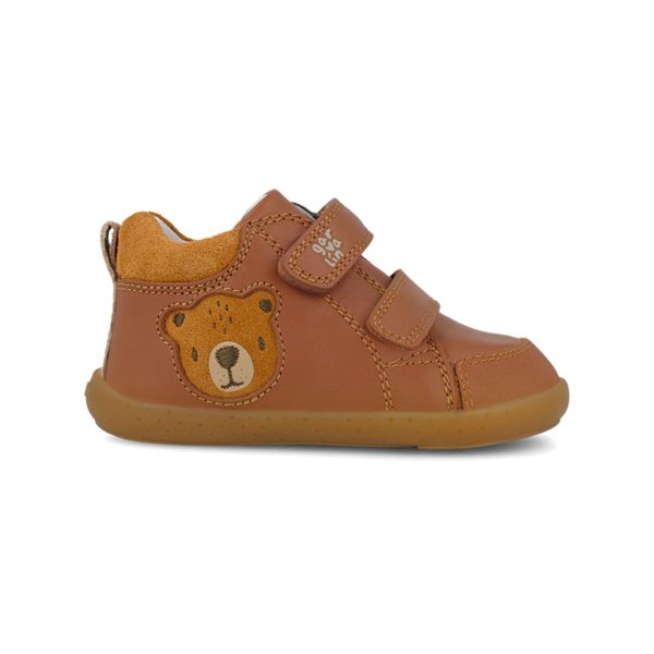 Botita marrón con velcro y osito Garvalín 251309 (Tallas 20-25)