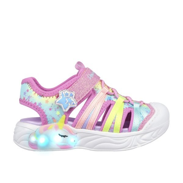 SANDALIA NIÑA SKECHERS CON LUCES, VELCRO Y PUNTERA REFORAZADA