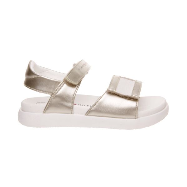 SANDALIA TOMMY METALIZADA CON DOBLE VELCRO