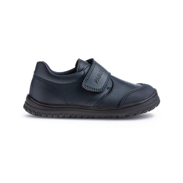 Zapatos colegiales barefoot azul marino de Pablosky con velcro y puntera reforzada. Tallas 26–34