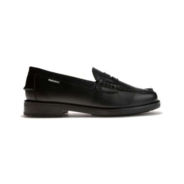 Mocasines escolares de piel negra para niño – Pablosky