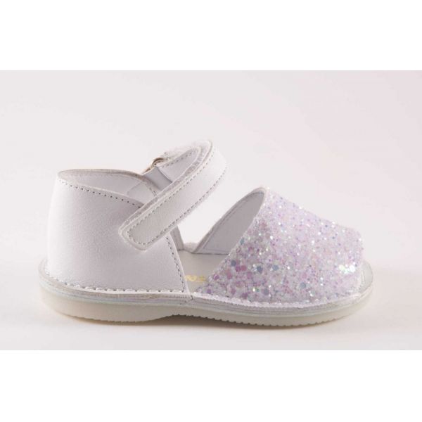 SANDALIA MENORQUINA GLITTER PRIMEROS PASOS CON VELCRO