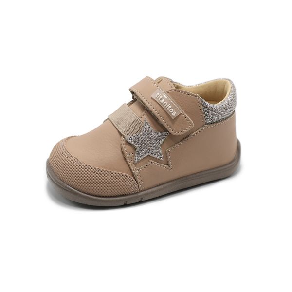 Titanitos bota niña camel con doble velcro | Cálida y práctica
