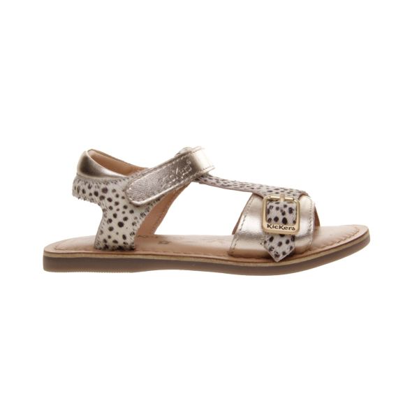 SANDALIA NIÑA KICKERS METALIZADA CON VELCRO