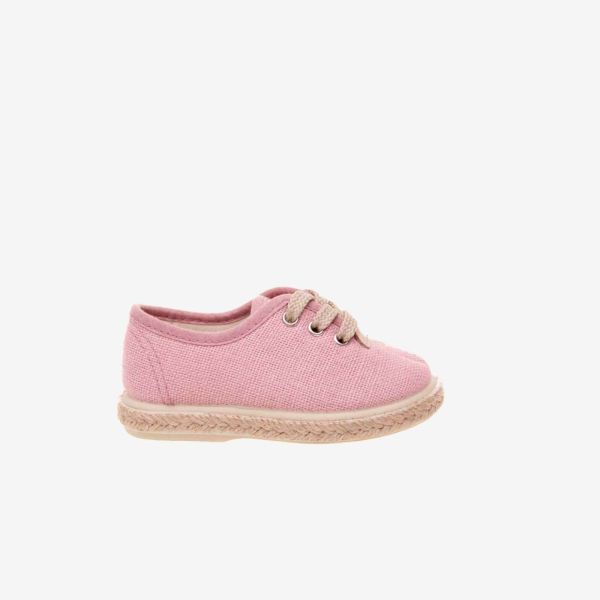 Lona de cordon en rosa con suela de yute
