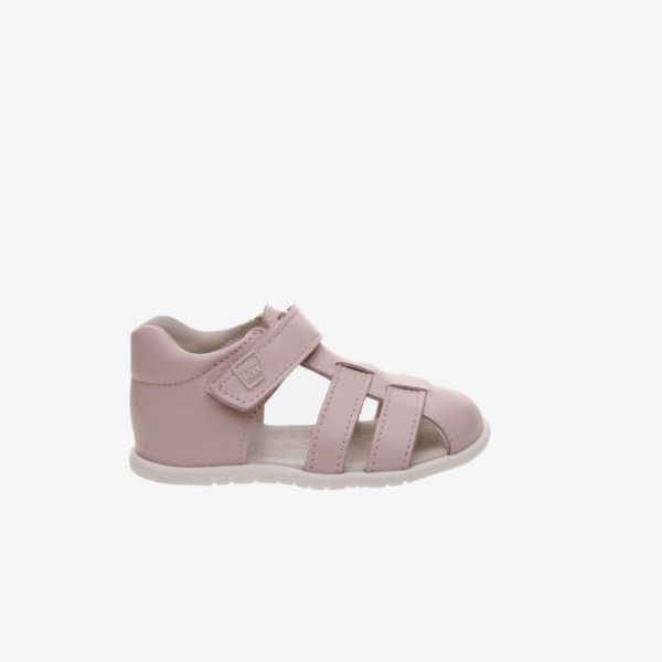 Sandalia respetuosa de niña con velcro en color Rosa de Piruflex.